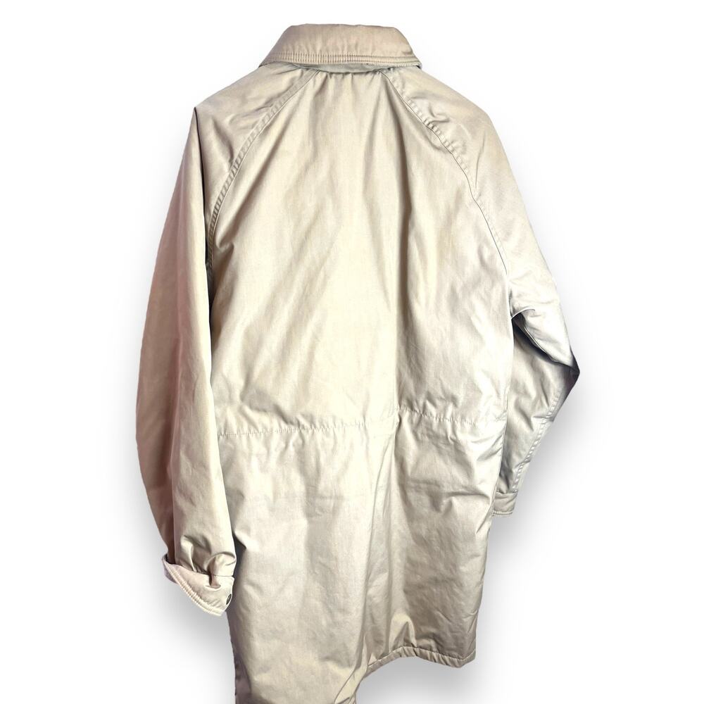 Vtg LL Bean Tan Thinsulate Wool Lined Parka Coat | Mens LARGE | USA Vintage - Picture 9 of 11